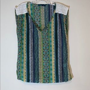 prAna Crochet Shoulder Sleeveless Top